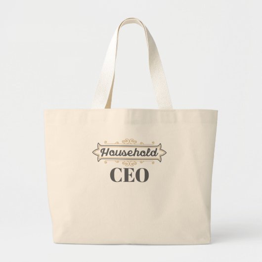 Mam Boss Cadeauverblijf thuis Mam Husehold CEO Cad Grote Tote Bag (Voorkant)