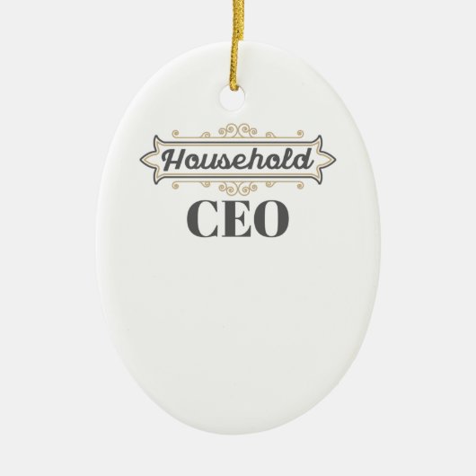Mam Boss Cadeauverblijf thuis Mam Husehold CEO Cad Keramisch Ornament (Voorkant)