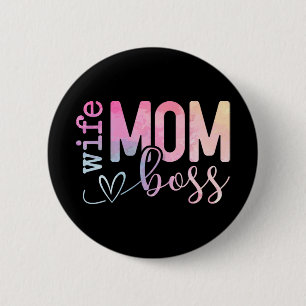 Mam Boss Funny Moederdag Ronde Button 5,7 Cm