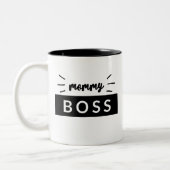 Mam Boss Statement Matching Typografie Tweekleurige Koffiemok (Links)