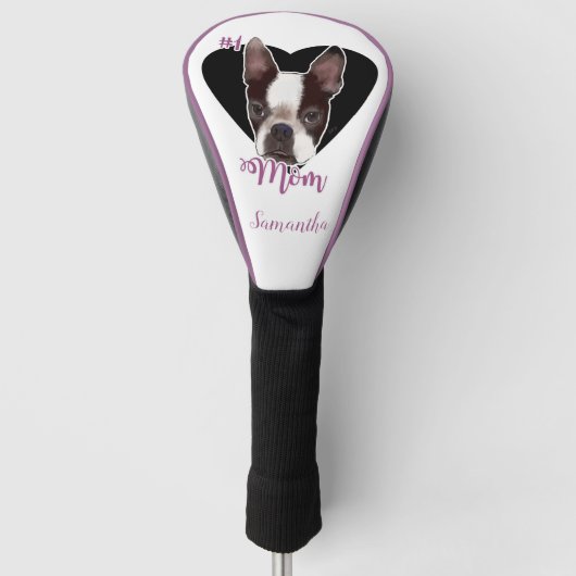 Mam Boston Terrier dog Golf Driver cover (Voorkant)