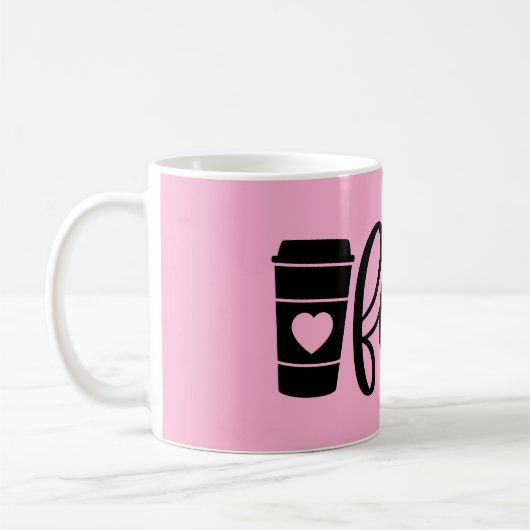 Mam brandstof grappig roze modern koffiemok (Links)