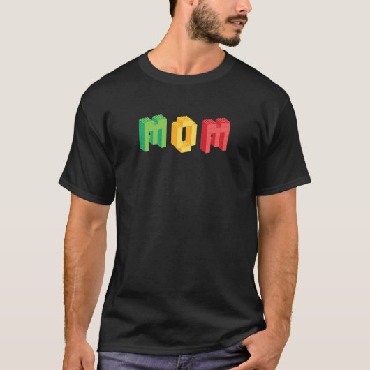 Mam Brick Builder Funny Blocks Master Build T-shirt (Voorkant)