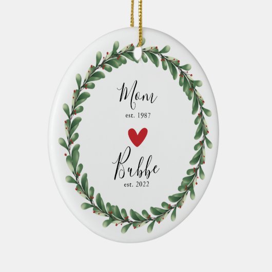 mam | Bubbe Year Est. Keramisch siermiddel Keramisch Ornament (Rechts)