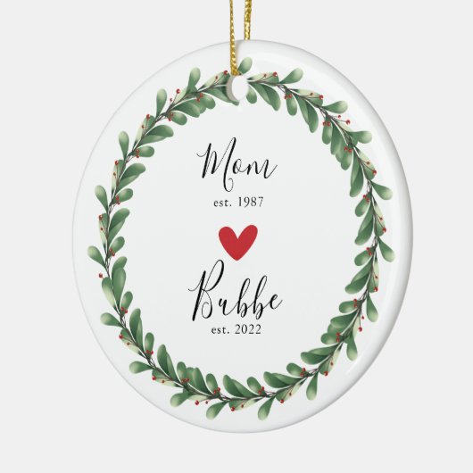 mam | Bubbe Year Est. Keramisch siermiddel Keramisch Ornament (Links)