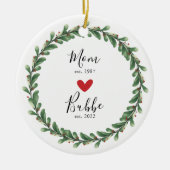 mam | Bubbe Year Est. Keramisch siermiddel Ornament (Voorkant)