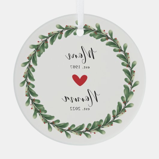 mam | Buiten het jaar Oost. Glas Ornament (Achterkant)