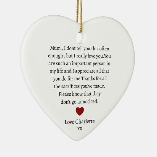 mam cadeau | Gepersonaliseerde Mum Keepsake Mum's Keramisch Ornament (Rechts)