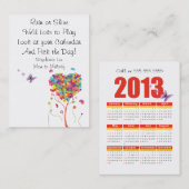 Mam Calling Card Butterfly 2013 Calendar Sjabloon Contactkaartje (Voorkant / Achterkant)