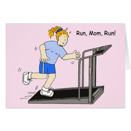 Mam Cartoon Lady op Treadmill (Voorkant Horizontaal)