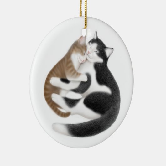 Mam Cat en haar Kitten Ornament (Rechts)