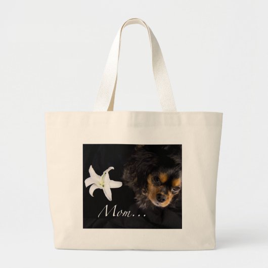 Mam... Cavalier King Charles Spaniel Grote Tote Bag (Voorkant)