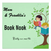 Mam & Child Book Nook. Bewerkbare namen en tekst Perfect Poster (Voorkant)