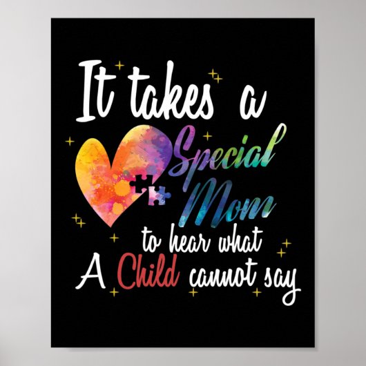 Mam Child Love Puzzle Inspirerend Autism Awarene Poster (Voorkant)