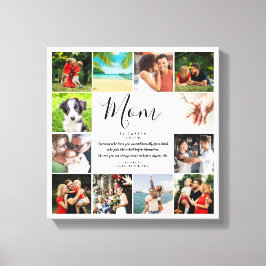 Mam citeert Elegant Manuscript 12 Foto Collage Canvas Afdruk