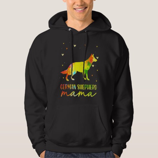 Mam Colorful German Shepherd Hoodie (Voorkant)
