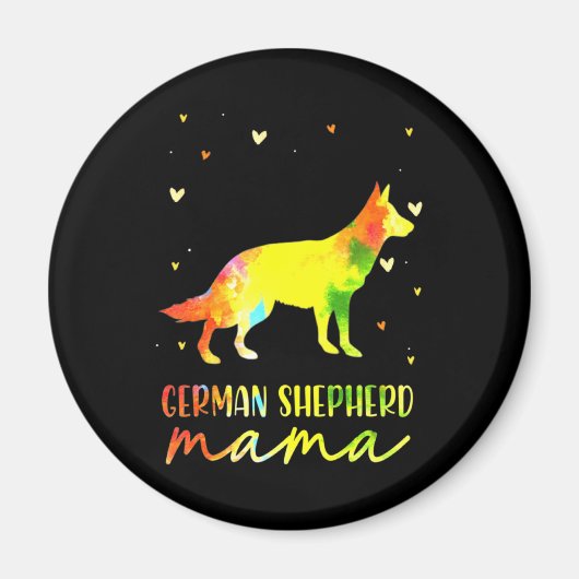 Mam Colorful German Shepherd Magneet (Voorkant)