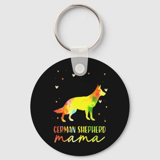 Mam Colorful German Shepherd Sleutelhanger (Voorkant)