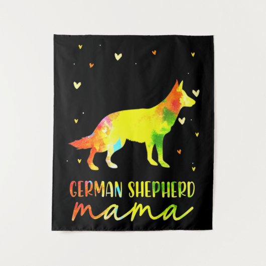 Mam Colorful German Shepherd Wandkleed (Voorkant)