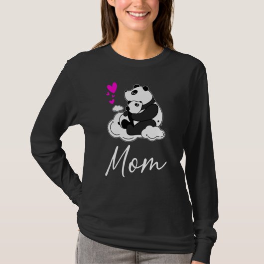 Mam Cute Baby Panda Beer Moederdag Mam Heart T-shirt (Voorkant)