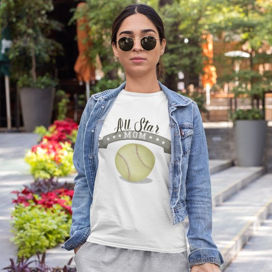 Mam Cute Whimsical All Star Softball  Sign T-shirt