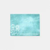 Mam Dad Family Massage Chalkboard Mint Blue Post-it® Notes (Voorkant)