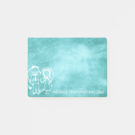 Mam Dad Family Massage Chalkboard Mint Blue Post-it® Notes