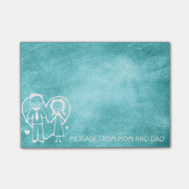 Mam Dad Family Massage Chalkboard Mint Blue Post-it® Notes