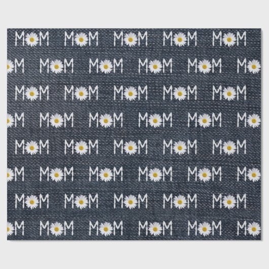 Mam Daisy op Blue Denim Cadeaupapier (Vlak)