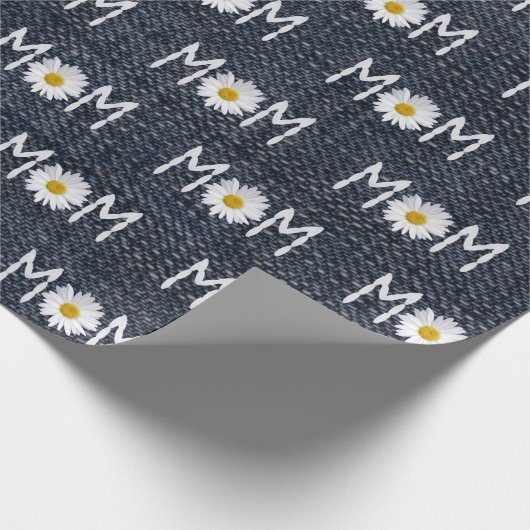 Mam Daisy op Blue Denim Cadeaupapier (Hoek)