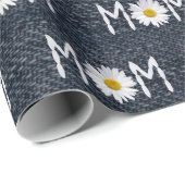 Mam Daisy op Blue Denim Cadeaupapier (Rol Hoek)