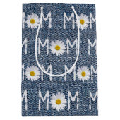 Mam Daisy op Blue Denim Medium Cadeauzakje (Voorkant)