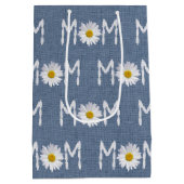 Mam Daisy op Blue Denim Medium Gift Bag Cadeauzakje (Achterkant)
