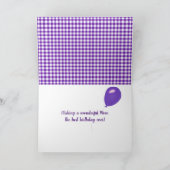 Mam Daisy op Paars en White Gingham Kaart (Binnen)