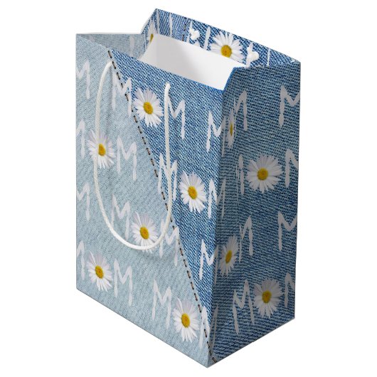 Mam Daisy over Denim Medium Cadeauzakje (Achterkant Gekanteld)
