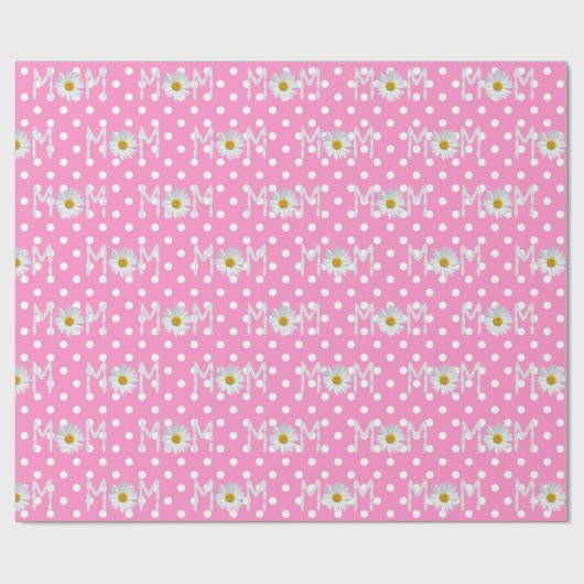 Mam Daisy over poka Dots Wrapping Paper Cadeaupapier (Vlak)
