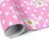Mam Daisy over poka Dots Wrapping Paper Cadeaupapier (Rol Hoek)