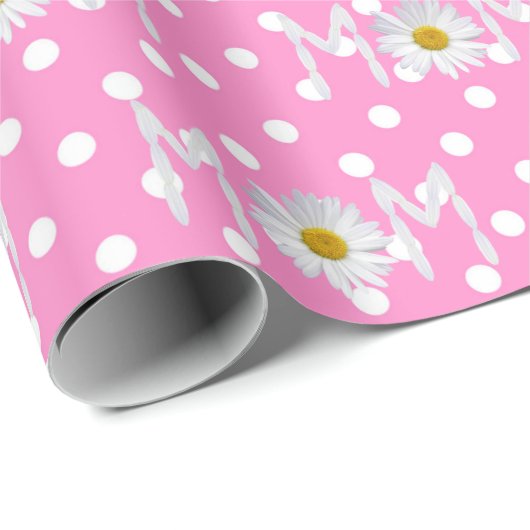 Mam Daisy over poka Dots Wrapping Paper Cadeaupapier (Rol Hoek)