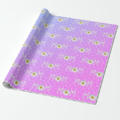 Mam Daisy over poka Dots Wrapping Paper Cadeaupapier (Uitgerold)