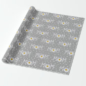 Mam Daisy over poka Dots Wrapping Paper Cadeaupapier (Uitgerold)