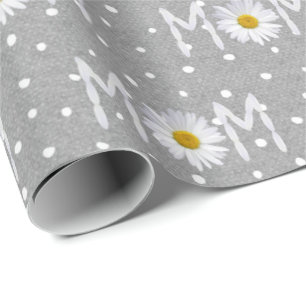 Mam Daisy over poka Dots Wrapping Paper Cadeaupapier