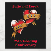 Mam & Dan Jubileum Party Wijn Etiket (Enkel label)