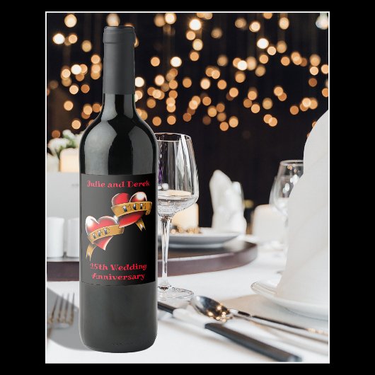 Mam & Dan Jubileum Party Wijn Etiket