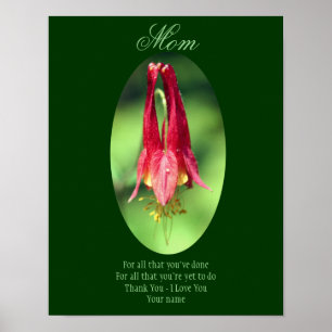 Mam Dank je houdt van je Columbine gepersonaliseer Poster