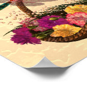 Mam Dank je houdt van je libellen bloem mand Poster (Hoek)