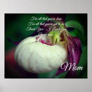 Mam Dank je liefde Lady Slipper gepersonaliseerd Poster