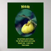 Mam Dank je liefde Lady Slipper gepersonaliseerd Poster (Voorkant)