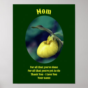 Mam Dank je liefde Lady Slipper gepersonaliseerd Poster