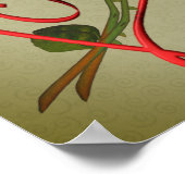 Mam dank je liefde rode rozen hart gepersonaliseer poster (Hoek)