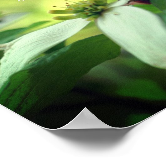 Mam dank u liefde Dogwood Floral gepersonaliseerd Poster (Hoek)